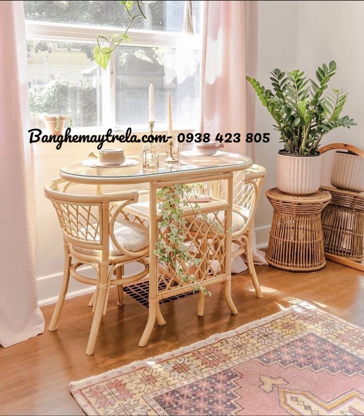 Bàn ghế mây cà phê